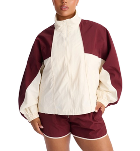 High Quality Custom Women's Windbreaker <b>Short</b> Set New Design Color Block Streetwear Windbreaker Tracksuit <b>Shorts</b> Set - Product Image 2