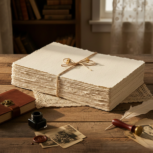 Cartes de mariage en papier coton fait main A4 250 GSM, bord festonné, pour artisanat et aquarelle, OEM, vente en gros, papier artisanal Adimani - Product Image 6