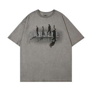 เสื้อโอเวอร์ไซส์ผ้าฝ้ายสไตล์วินเทจสำหรับฤดูใบไม้ร่วง230gsm ใส่ได้ทั้งชายและหญิงพร้อมเลเซอร์ตัดขอบ - Product Image 2