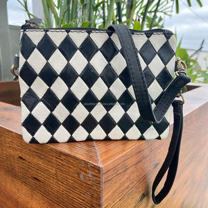 Luxe en gros tendance conception à carreaux femmes sac à bandoulière en cuir véritable mode sac à bandoulière Style Vintage Mini sac - Product Image 4