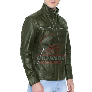 Top Selling Latest Design <b>Cheap</b> Price Men Leather <b>Jacket</b> Custom Made Color Unique Style Leather <b>Winter</b> <b>Jacket</b> - Product Image 2