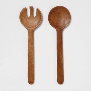 Ensemble d'ustensiles de cuisine en bois de teck naturel antiadhésif de style japonais pour servir les salades, cuillères en bois pour la cuisine, ustensiles en bois - Product Image 5
