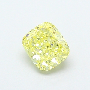 Bijoux fins élégants, diamant de laboratoire jaune vif taille coussin, éclatant et luxueux, certifié CVD, pierre précieuse en vrac - Product Image 1