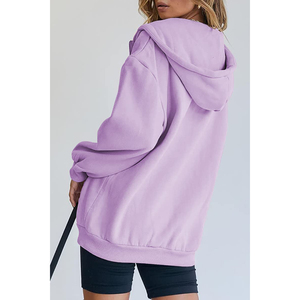 Sweat-shirt à col rond surdimensionné pour femmes, couleur unie, manches longues, tricoté, 100% coton, respirant, vêtements décontractés d'automne - Product Image 4