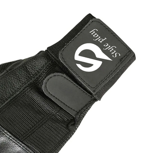 High Quality PU Fingerless Gym <b>Gloves</b> for Unisex <b>Weight</b> Lifting & Outdoor Fitness Training with for Closure Stretch Design - Product Image 4