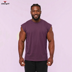Débardeur de sport côtelé pour homme, 100 % polyester, respirant, anti-boulochage, séchage rapide, uni, personnalisable avec logo, idéal pour l'entraînement et le quotidien - Product Image 3