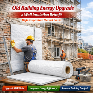Couverture <span class=keywords><strong>en</strong></span> aérogel de silice ignifuge pour la modernisation énergétique des bâtiments anciens et la rénovation de l'isolation des murs, barrière thermique haute température - Product Image 4