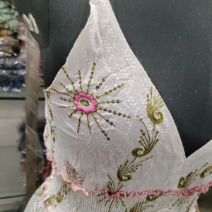 Women Boho Embroidered Cotton Maxi <b>Dress</b> – Sleeveless Smocked Waist Tiered Long <b>Dress</b> with Tassel Detail - Product Image 2