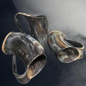 Chope en corne traditionnelle viking, artisanale, pour bière, hydromel, bière artisanale et reconstitutions médiévales. - Product Image 6