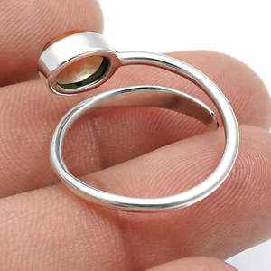 Premium Quality 925 Sterling Silver <b>Ring</b> Bezel Setting Oval Cut Tourmaline Gemstone <b>Ring</b> <b>Adjustable</b> Design Bohemian <b>Ring</b> - Product Image 3