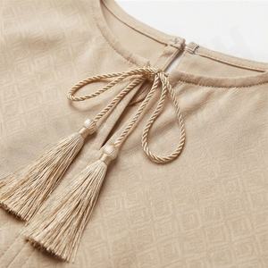 Robe élégante islamique modeste en satin, hijab, kaftan, abaya, hauts à manches longues pour femmes, couleur personnalisée, vêtements de mode - Product Image 4