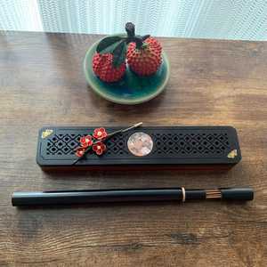 Natural Sandalwood <b>Incense</b> Burner Magnetic Wooden <b>Box</b> with Laying Plate for Home Decor - Product Image 1