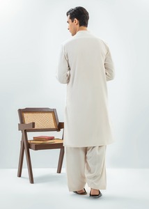 Shalwar Kameez Tradicional para Hombre, Corte Holgado, Mezcla de Algodón, Tela Transpirable, Atuendo Cómodo para Usar en Verano y Primavera - Product Image 2