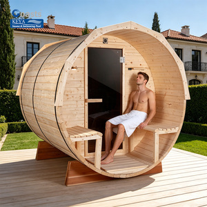 Sauna de Barril para Exteriores con Certificación ETL, Control Inteligente por Aplicación WiFi, Cedro Rojo Premium, <span class=keywords><strong>Spa</strong></span> en Casa, Cabaña para Jardín, Precio de Fábrica - Product Image 1