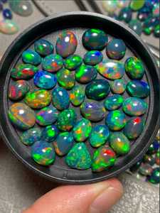 Opales d'Éthiopie naturelles, pierres précieuses en vrac, taille ovale, certifiées IGI, effet de jeu de couleurs, sans résine, pour la fabrication de bijoux et l'art du verre - Product Image 4