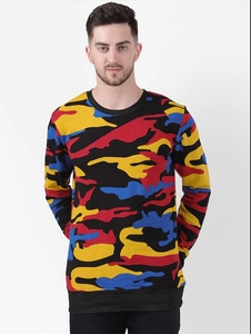 Suéter de Punto para Hombre, Cuello Redondo, Estampado de Camuflaje, Corte Ajustado, Manga Larga, Informal para Otoño, 100% Poliéster - Product Image 4