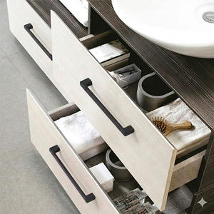 Durable Modern Minimalist Zinc Alloy Cabinet Handle Slim Square Bar Pull Matte <b>Black</b> Furniture Handle for Kitchen Bathroom - Product Image 6