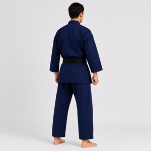 Uniforme de Karate Azul Marino para Hombre, Logotipo Bordado, Corte Regular, 100% Algodón, Ropa de Entrenamiento Resistente, Prenda de Artes Marciales para Adultos - Product Image 4