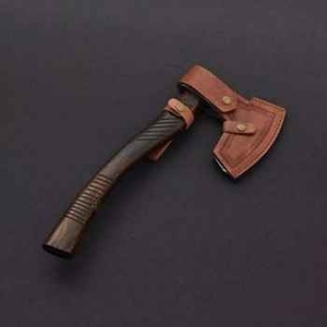 ขวานตีไม้แบบแบน ZA DAMASCUS MAKERS ใบมีดเหล็กกล้าคาร์บอน ด้ามไม้ 5 คมตัด สำหรับตัดต้นไม้และงานไม้ - Product Image 2