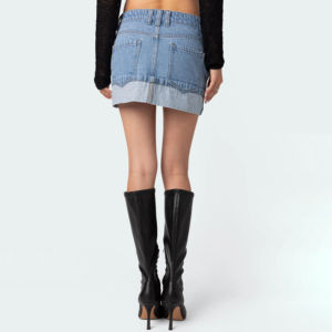 Jupes en jean d'hiver pour femmes, respirantes, décontractées, coupe ample, 100% coton, écologiques, mode quotidienne - Product Image 3