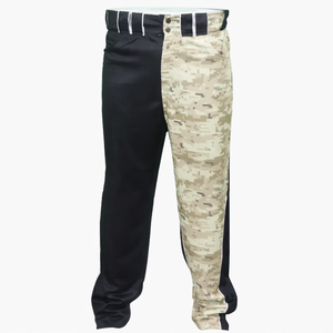 Pantalon de baseball/softball noir personnalisé sublimé pour adulte, coupe unisexe, taille élastique, polyester/coton - Product Image 1