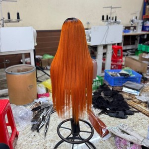 Tendance chaude perruques sans colle cheveux humains avant de lacet produits de cheveux vietnamiens bruts os cheveux raides avant de lacet perruque - Product Image 3