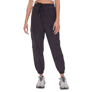 Custom Logo Fashion Casual Woven <b>Cargo</b> Joggers Pant and Cropped <b>Jacket</b> 2 Piece Set Nylon Windbreaker <b>Women</b> Tracksuit Set 2026 - Product Image 2