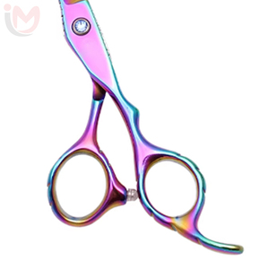 Ciseaux à cheveux arc-en-ciel en acier inoxydable à haute teneur en carbone, lame tranchante, manche moyen, pour droitiers, ciseaux professionnels de salon de coiffure - Product Image 3