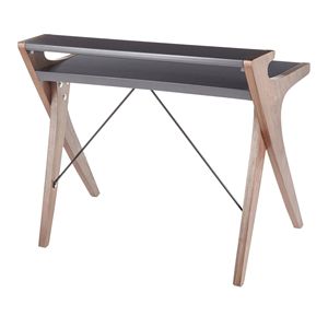Archer scrivania contemporanea in legno di noce con scrivania Computer in legno grigio - Product Image 3