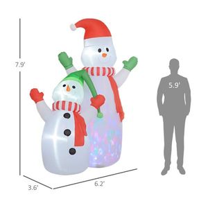 Pupazzo di Neve Gonfiabile Natalizio per Decorazioni Esterne Festive per Casa o Giardino - Product Image 2