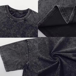 Wholesale Custom Logo Summer Appliques High Quality Cotton Acid Wash T-Shirt Oversized Drop Shoulder Heavyweight Shirt Custom - Product Image 6