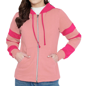 Fabricants OEM de sweats à capuche zippés avec des rayures contrastées, design en polaire, impression personnalisée - Product Image 2