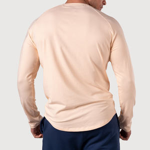 Camisetas personalizadas para hombre, ropa de gimnasio, camiseta de manga larga de secado rápido, transpirable, ecológica, camisetas con cuello redondo para hombre - Product Image 5