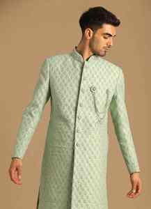 Salwar Kameez de mariage haut de gamme pour homme, style indien pakistanais, robe de marié royale brodée, infroissable, protection solaire - Product Image 2