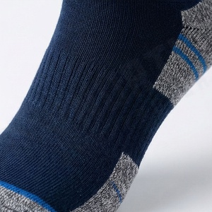 Crew <b>Socks</b> Solid Navy Blue Cotton Polyester Spandex Breathable Knitted For Daily Life Casual Wear Autumn Season Adult Size - Product Image 5