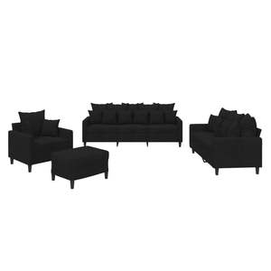 Juego de Sofás Modulares de Terciopelo Negro Moderno para Sala de Estar D0100X38XYX - Product Image 2