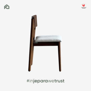 Silla de Comedor de Madera de Teca Sólida de Estilo Mid-Century con Asiento Tapizado, Silla Moderna de Madera para Restaurante, Hotel o Cafetería - Product Image 5