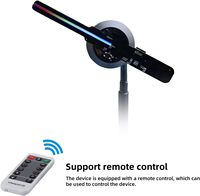 Ventilateur holographique 3D Missyou 16CM avec projection contrôlée par application WiFi, affichage publicitaire vidéo 3D, ventilateur LED HD haute résolution 6,3 pouces, noir TF