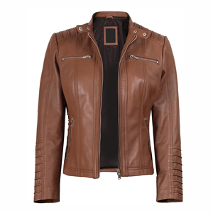 Veste en cuir pour femme, style streetwear, nouveau design, veste en cuir véritable, couleur unie, veste en cuir pour femme à prix avantageux - Product Image 6