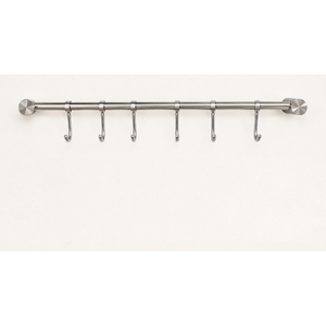 Custom Stainless Steel Kitchen Utensil <b>Rail</b> with Sliding S <b>Hooks</b> Wall Mounted Pot and Pan Hanging Rack for Kitchen Organization - Product Image 3