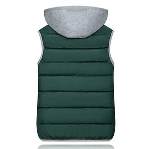 Abrigo de chaleco acolchado verde con estilo para hombre Ropa exterior informal de calidad con cierre de cremallera Cálido y logotipo decorado - Product Image 2