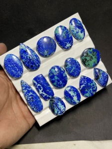 Cabochon d'azurite naturelle, pierre précieuse d'azurite bleue AAA, cabochon poli, pierre pour la fabrication de bijoux, gemme en vrac, cristal de collection - Product Image 4