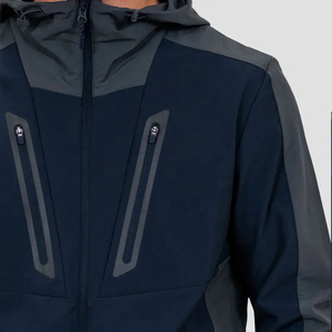 Ensemble de survêtements pour hommes de haute qualité en gros – Survêtement décontracté 2 pièces à manches longues avec empiècements et fermeture éclair pour hommes - Product Image 4