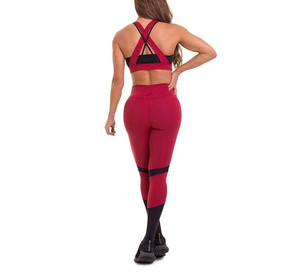 Ensemble de yoga premium pour femme : Leggings taille haute, soutien-gorge de sport, haut court dos nageur sans couture, séchage rapide, écologique, longueur intégrale - Product Image 5