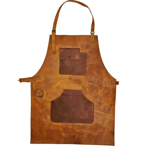Custom Logo Top Quality Leather Work <b>Tool</b> Salon Apron High Quality Home Chef Use Aprons Fireproof <b>BBQ</b> Cooking Kitchen Aprons - Product Image 5