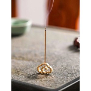 Minimalist Brass Incense <b>Stick</b> Holder <b>With</b> Gold Finished Aromatherapy <b>Diffuser</b> All Season Use Home Fragrance incense stand - Product Image 1