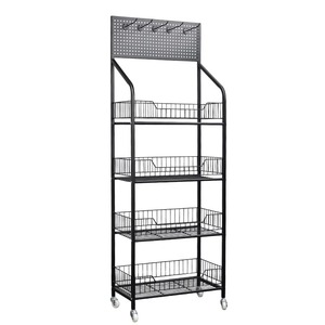 Exhibidor de Metal Vertical de Doble Cara, Resistente y Personalizado, para Snacks y Frutas en Supermercados, con Superficie Pulida - Product Image 1