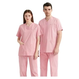 Tenues médicales 2026 pour femmes et hommes, uniformes d'hôpital à manches longues, en tissu tricoté Spandex/Polyester, détection d'aiguilles, coupe courte - Product Image 4