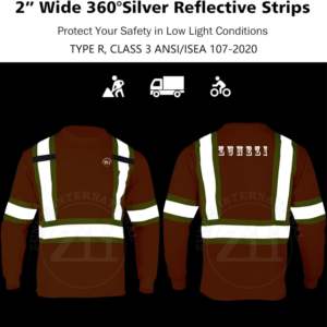 Camiseta de Alta Visibilidad ANSI Clase 1, Impermeable, de Poliéster, con Bolsillo, Secado Rápido, Franja Reflectante, LED Intermitente, Manga Larga - Product Image 5