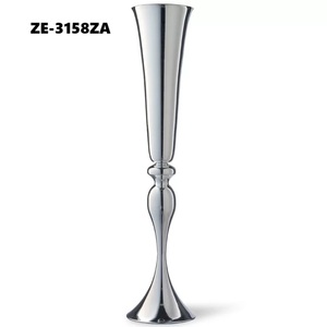 Vase de table moderne en métal ZE-3158ZA, design rond pour présentation florale, centre de table de mariage, finition durable - Product Image 1